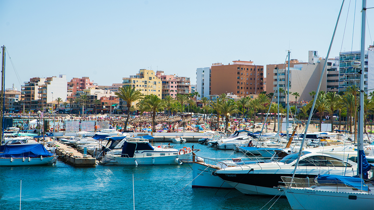 S'Arenal beach and marina, Mallorca