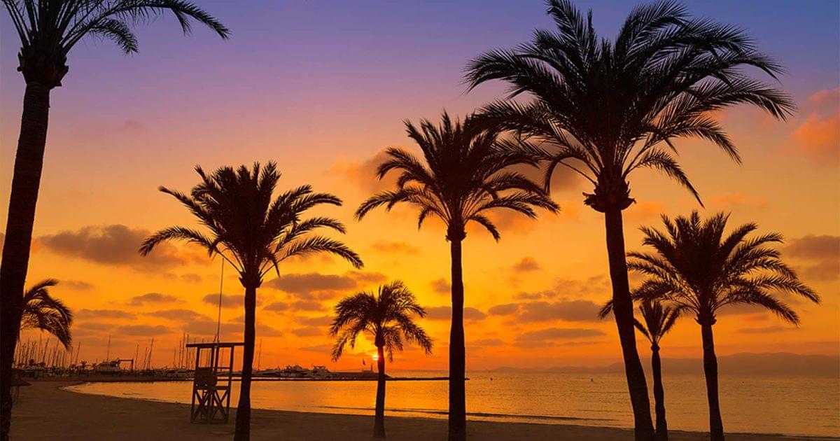 Sunset over S'Arenal beach