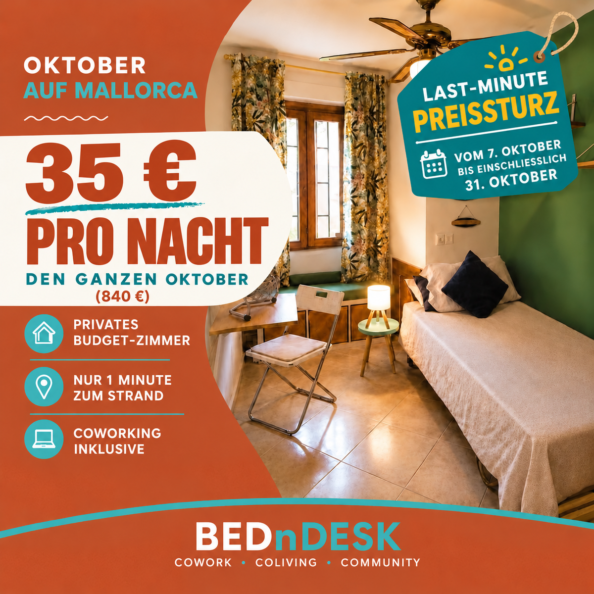 Der Oktober ist der perfekte Monat, um S’Arenal zu deiner Basis zu machen.