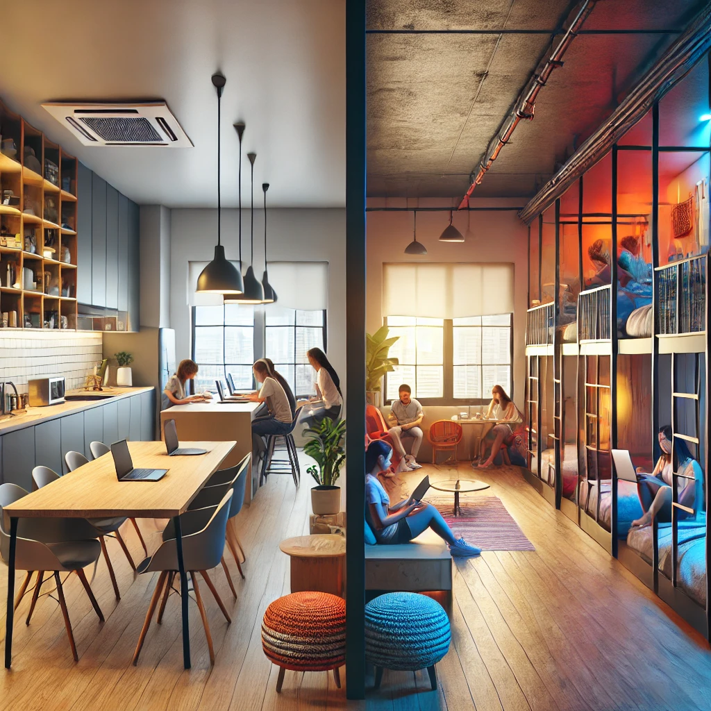 Digital nomads coliving or hostel